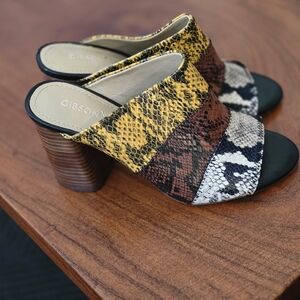 SHOES GIPSON LATIMER Multicolor Snakeskin Mules